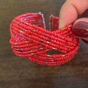 Red beaded bracelet